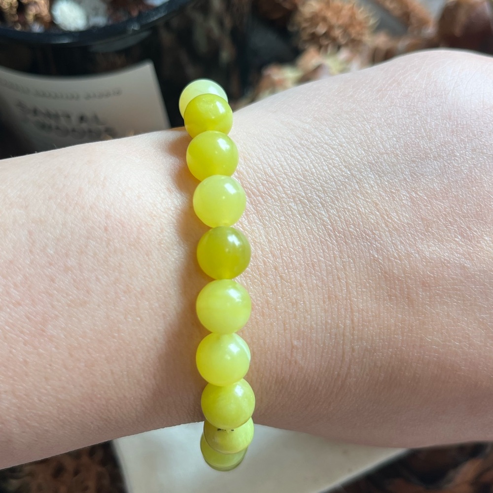 8mm lemon‎ jade bracelet